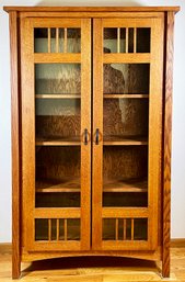 Stunning Woodley's Mission Style Oak Cabinet With Adjustable Shelves