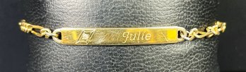 Vintage Speidel 'julie' Nameplate Bracelet With Small Diamond