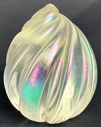 Signed Vintage Art Glass Twisted Orb