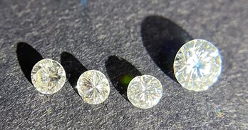 4 Round Cut Diamonds  2.5 - 6mm