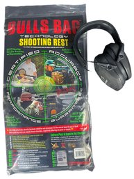 Brand New Bulls Bag Shooting Rest With Walkers Ear Muffs