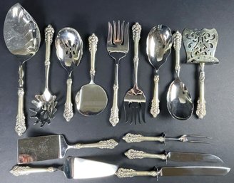 Large Collection Of Wallace Grand Baroque Sterling Handled Serving Pieces