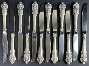 12 Wallace Grand Baroque Sterling Handled Knives