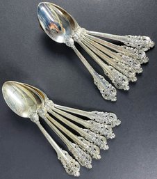 12 Wallace Grand Baroque Sterling Large Spoons