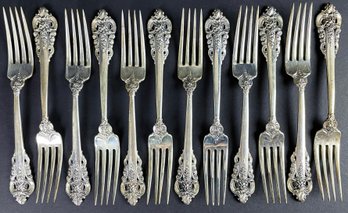12 Wallace Grand Baroque Sterling Dinner Forks