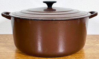 Large Le Creuset 'H' Enameled Cast Iron Dutch Oven, As Is