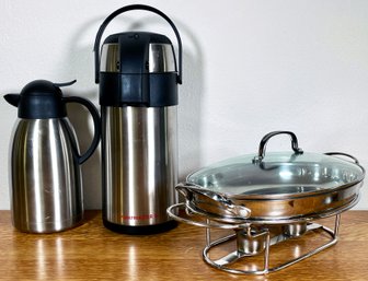 Serving Pieces Including Cuisinart Oval Buffet Dish And Coffee Dispensers