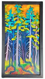 Original Forest Painting On Canvas Signed By Artist Klenna