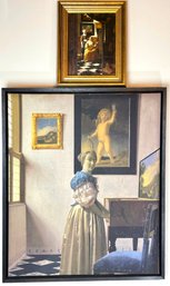 2 Framed Vermeer Prints On Canvas