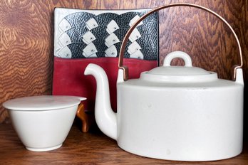 Design House Stockholm Teapot, Sugar Bowl With Art Pottery Dish