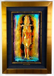 Framed Acrylic Painting, 'Harsaphes Fertility God' By Matthew Smith (American, Contemporary)