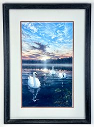 Signed Ed Tussey Swans Early Light Ltd. Edition Art Print