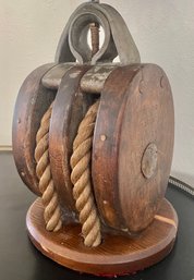 Antique Ship Pulley Lamp
