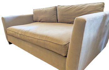 Backless Pottery Barn Couch With Pillows