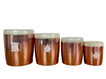 Vintage West Bend Canister Set In Copper Finish, As Is