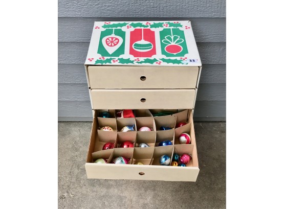 Set Of Drawers Filled With Vintage Ornaments