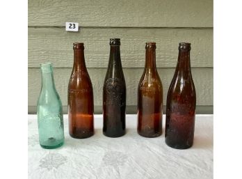5 Antique Beer Bottles