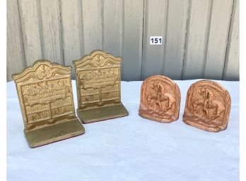 2 Sets Of Vintage Cast Iron Bookends
