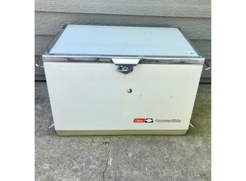 Vintage Coleman Convertible Cooler With Trays And Beverage Holder