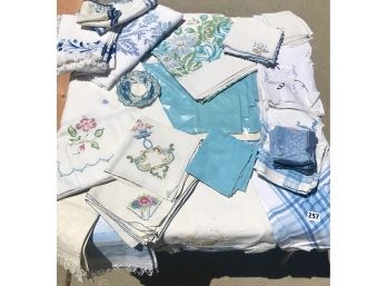 Vintage Embroidered Tablecloths, Napkins, Towels, & More