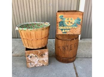 Fruit Boxes & Basket, Tater Barrels