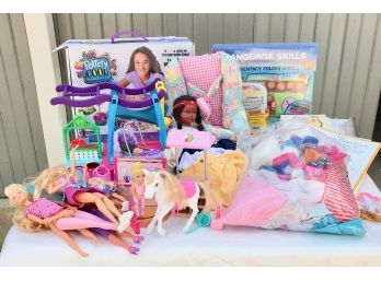 Assorted Children's Toys, Barbie, 18' Doll Shoes, & More