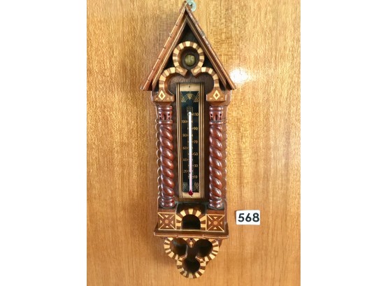 Wood Inlay Wall Thermometer