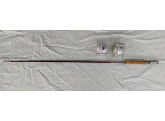 Collectible Baseballs & Vintage Mohawk Fiberglass Fishing Rod