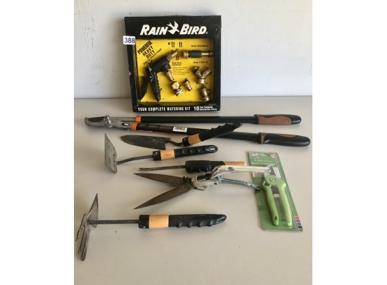 Garden Tools Including New In Box Rain Bird Watering Kit