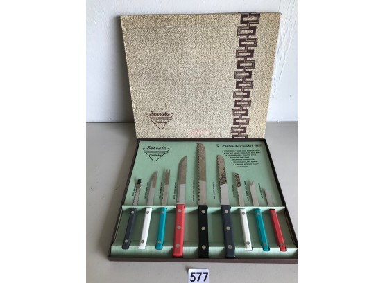 Vintage Serrato Kitchen Knife Set In Box