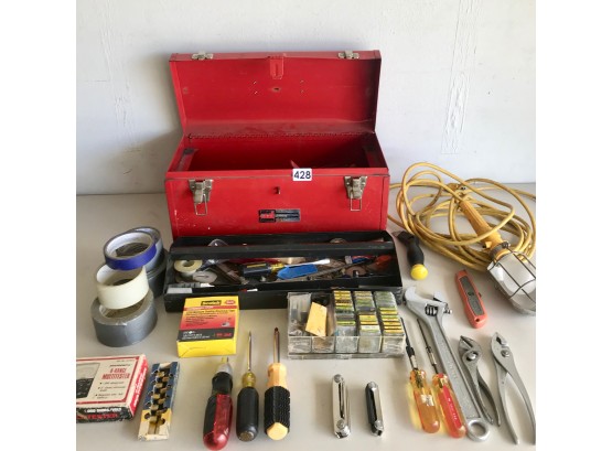 Tool Box W/Tools & Shop Light