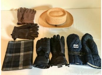 Assorted Men's Gloves, Scarf, & Sun Hat