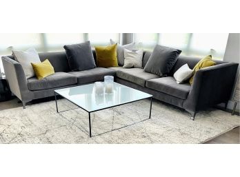 Room & Board 3 Piece Sterling Sectional & Throw Pillows