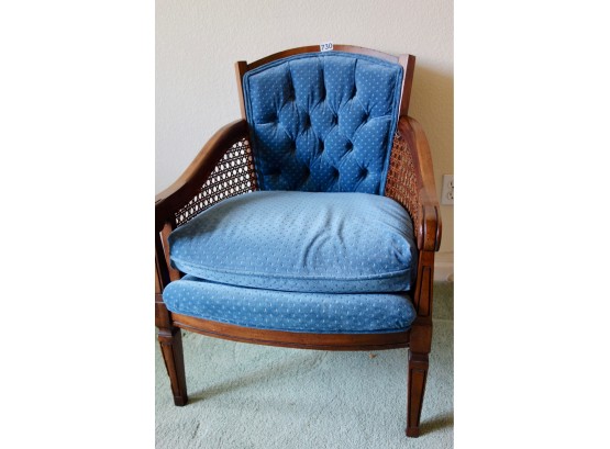 Vintage Wood & Velour Occasional Chair
