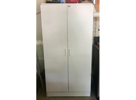 White Utility Cabinet With Adjustable Shelves