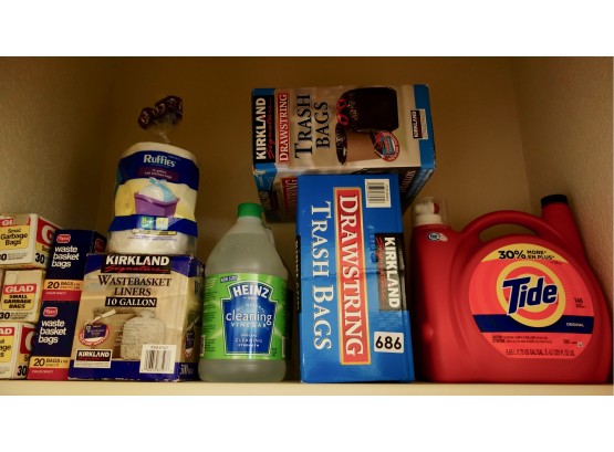 Trash Bags, Vinegar, & Laundry Detergent