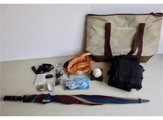 Bike Mount Polar Speed Sensor, Baseball & Mitt, Umbrella, New Goggles, & Shopping Bags