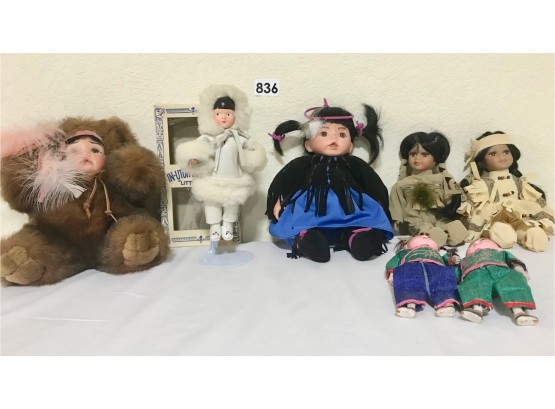 Assorted Native American & Asian Dolls