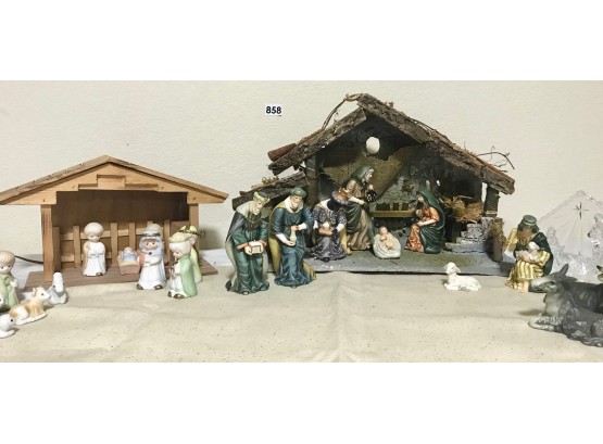 3 Nativity Sets, 1 Handpainted Porcelain By Heritage