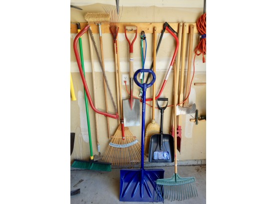 Yard Tools, Axe, Bungees, Saw, Post Hole Digger, & More