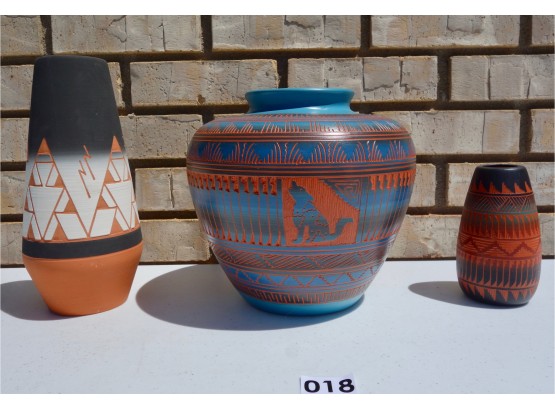 3 Pieces Of Navajo Pottery