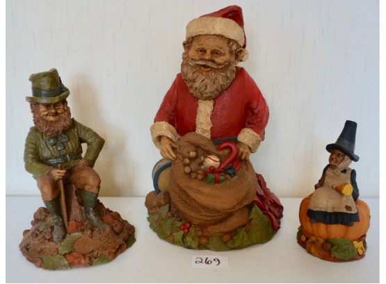 Tom Clark Gnomes: Cornelia, Santa III, & O'Brian