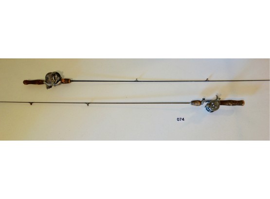 2 Vintage Fishing Rods W/Pfleuger Reels