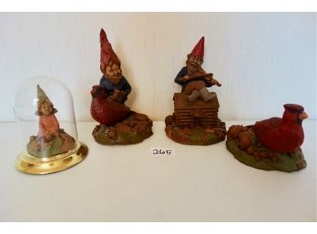 Tom Clark Gnomes: Cardinal, Fiddler, Stan, & Lilibet