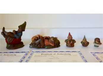 6 Tom Clark Gnomes W/Certificates: Pete, Ernie, Bubbles, Darcy, Buzzy, & Corey
