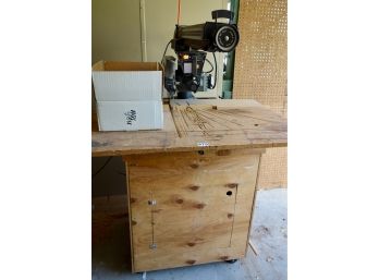 Sears Craftsman Radial Arm Saw On Table W/Extra Blades