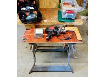 2 Work Benches, Drill W/Bits, & Sander W/Paper