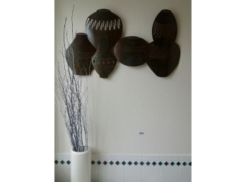 Metal Wall Art & Vase W/Twigs