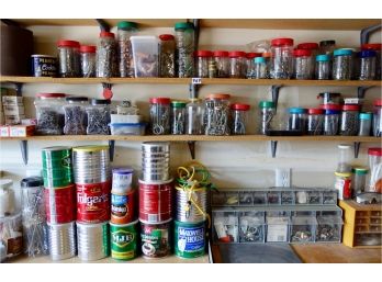 Large Lot Of Fasteners, Copper Pippings, Organizer Drawers, Electrical, & More