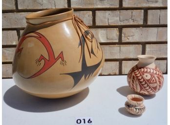 3 Pieces Of Mexican Pottery